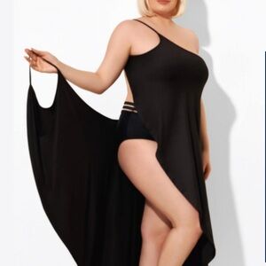 Meet Curve Black Wrap Beach Dress